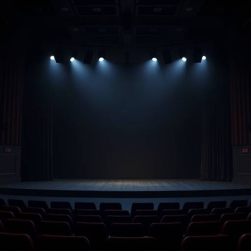 Palco para apresentaäões teatrais e workshops práticos